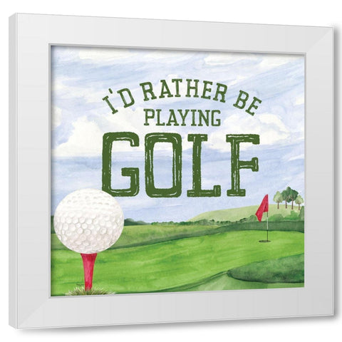 Golf Days III-Rather Be White Modern Wood Framed Art Print by Reed, Tara