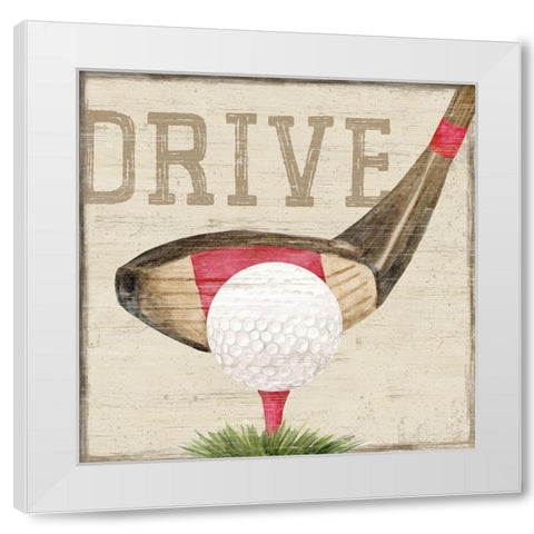 Golf Days VIII-Drive White Modern Wood Framed Art Print by Reed, Tara