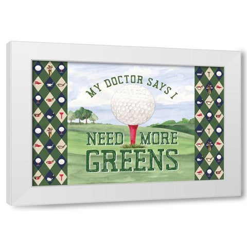 Golf Days landscape III-More Greens White Modern Wood Framed Art Print by Reed, Tara