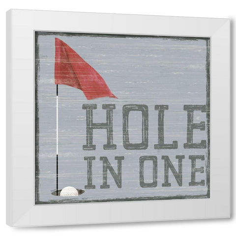 Golf Days neutral IX-Hole in One White Modern Wood Framed Art Print by Reed, Tara