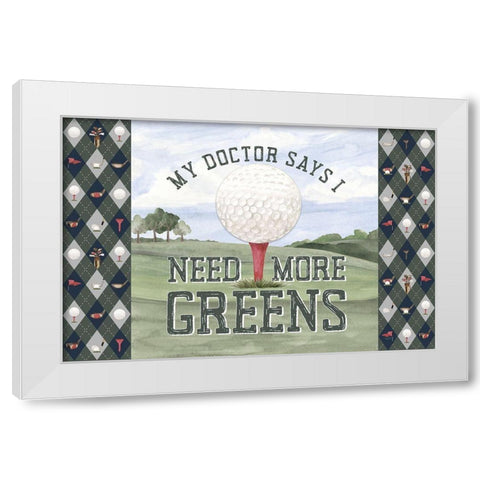 Golf Days neutral landscape III-More Greens White Modern Wood Framed Art Print by Reed, Tara