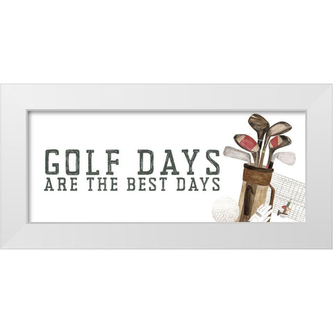 Golf Days neutral panel III-Best Days White Modern Wood Framed Art Print by Reed, Tara