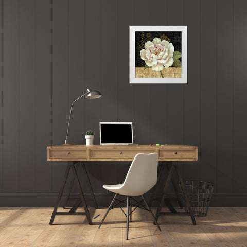Antique Still Life Peony White Modern Wood Framed Art Print by Gladding, Pamela