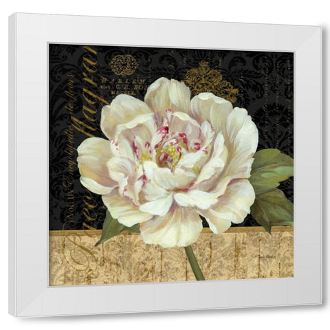 Antique Still Life Peony White Modern Wood Framed Art Print by Gladding, Pamela