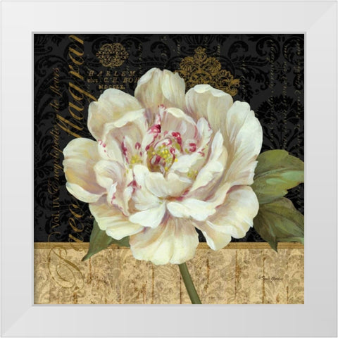 Antique Still Life Peony White Modern Wood Framed Art Print by Gladding, Pamela