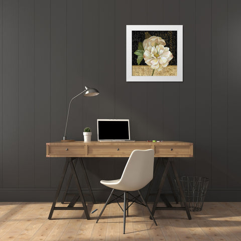 Antique Still Life Rose White Modern Wood Framed Art Print by Gladding, Pamela
