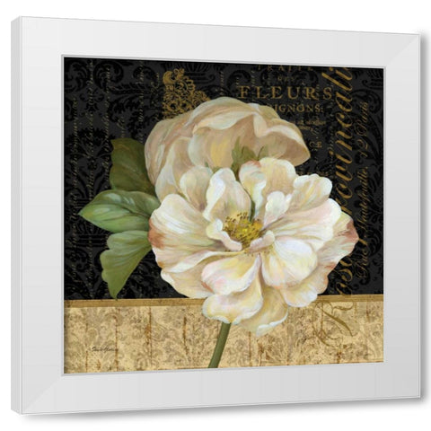 Antique Still Life Rose White Modern Wood Framed Art Print by Gladding, Pamela