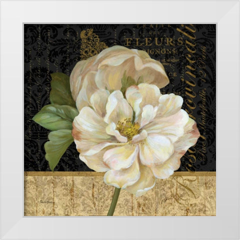 Antique Still Life Rose White Modern Wood Framed Art Print by Gladding, Pamela