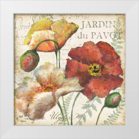 Spice Poppies Histoire Naturelle II White Modern Wood Framed Art Print by Tre Sorelle Studios