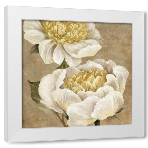 Up Close Cream Peony White Modern Wood Framed Art Print by Gladding, Pamela