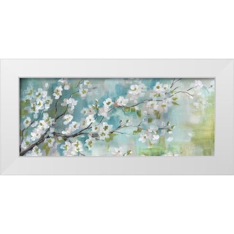 Cherry Blossoms Branch Panel White Modern Wood Framed Art Print by Tre Sorelle Studios