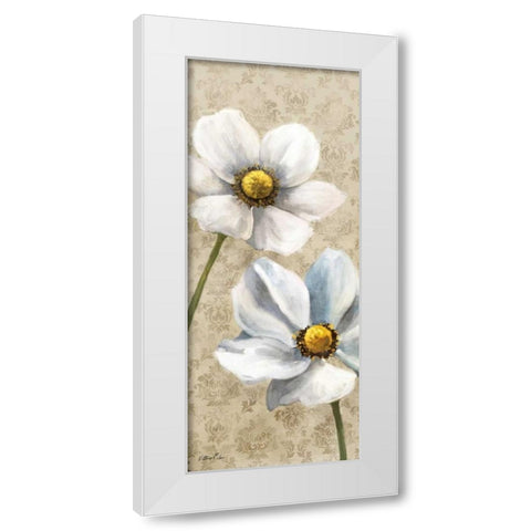 Winter White Poppies Panel I White Modern Wood Framed Art Print by Milan, Vittorio