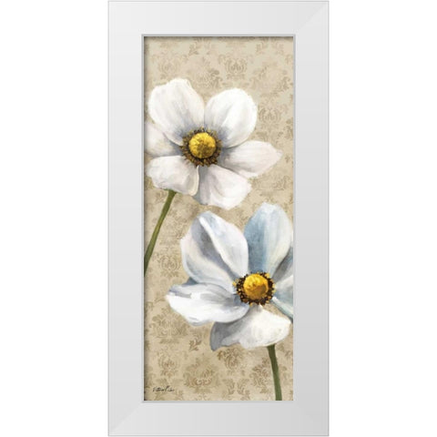 Winter White Poppies Panel I White Modern Wood Framed Art Print by Milan, Vittorio