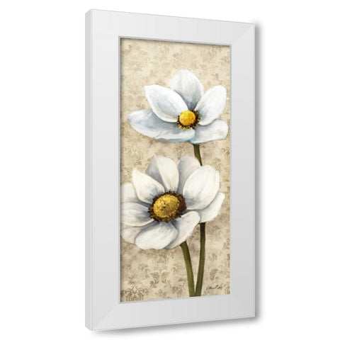 Winter White Poppies Panel II White Modern Wood Framed Art Print by Milan, Vittorio