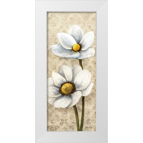 Winter White Poppies Panel II White Modern Wood Framed Art Print by Milan, Vittorio