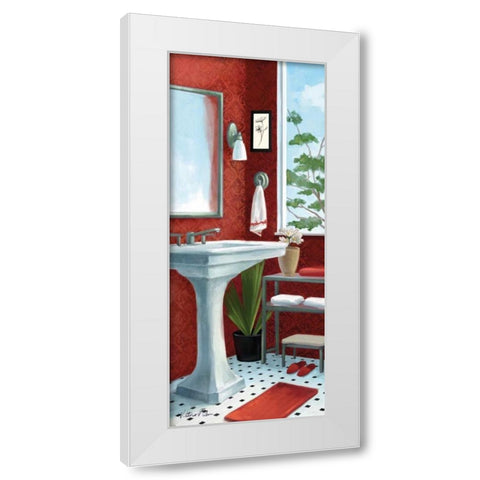 Bath with a View Panel II White Modern Wood Framed Art Print by Milan, Vittorio