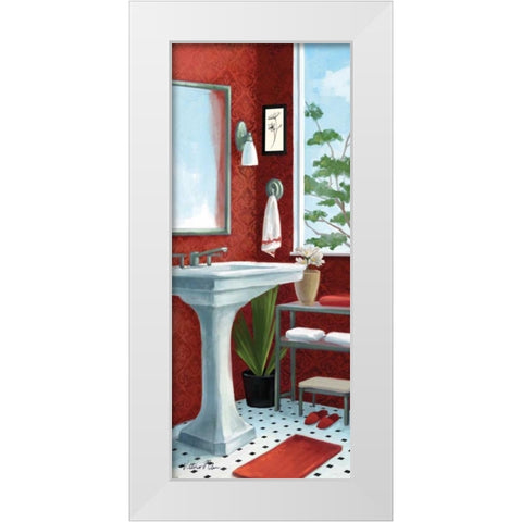 Bath with a View Panel II White Modern Wood Framed Art Print by Milan, Vittorio