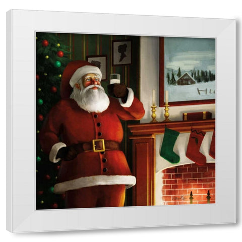 Christmas Eve Santa White Modern Wood Framed Art Print by Milan, Vittorio