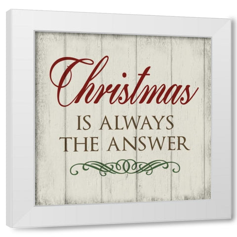 Christmas Peace I White Modern Wood Framed Art Print by hartworks