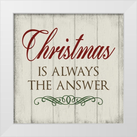 Christmas Peace I White Modern Wood Framed Art Print by hartworks