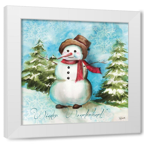 Watercolor Snowmen II White Modern Wood Framed Art Print by Tre Sorelle Studios