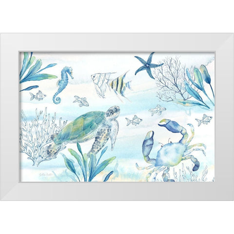 Great Blue Sea I White Modern Wood Framed Art Print by Coulter, Cynthia