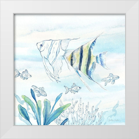 Great Blue Sea III White Modern Wood Framed Art Print by Coulter, Cynthia