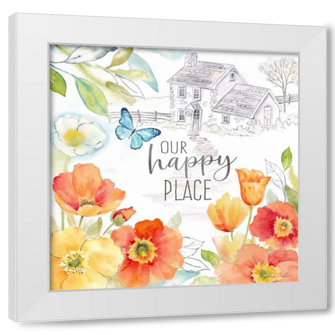 Happy Poppies VI White Modern Wood Framed Art Print by Coulter, Cynthia