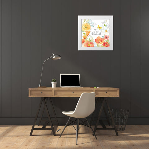 Happy Poppies VIII White Modern Wood Framed Art Print by Coulter, Cynthia