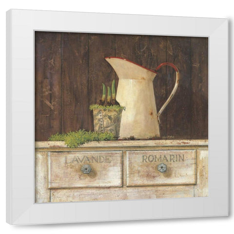 Romarin White Modern Wood Framed Art Print by Fisk, Arnie