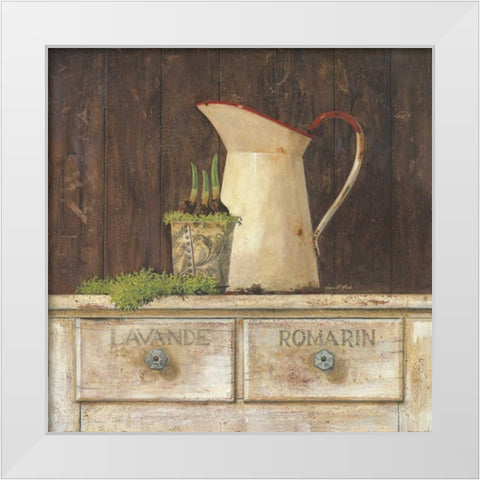 Romarin White Modern Wood Framed Art Print by Fisk, Arnie