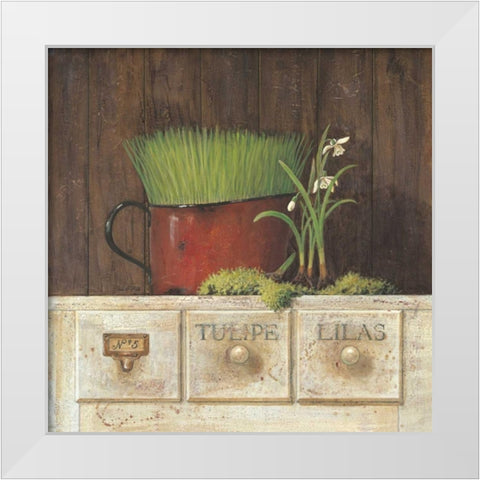 Lilas White Modern Wood Framed Art Print by Fisk, Arnie