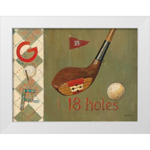 18 Holes White Modern Wood Framed Art Print by Fisk, Arnie