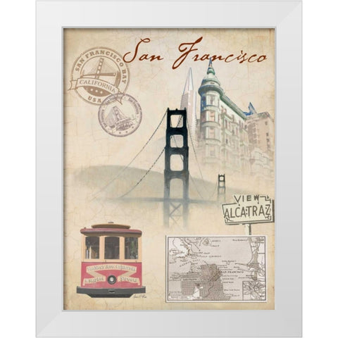 Travel San Francisco White Modern Wood Framed Art Print by FISK, Arnie