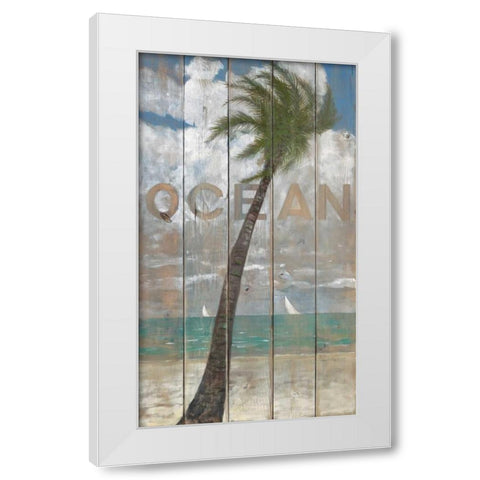 Ocean Sign White Modern Wood Framed Art Print by Fisk, Arnie
