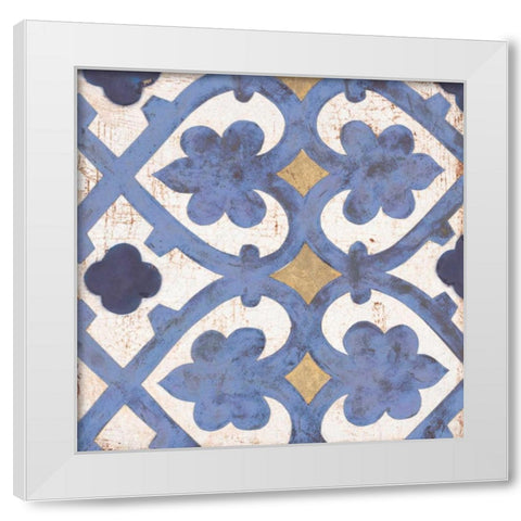 Florentine Summer Tile 2 White Modern Wood Framed Art Print by Fisk, Arnie