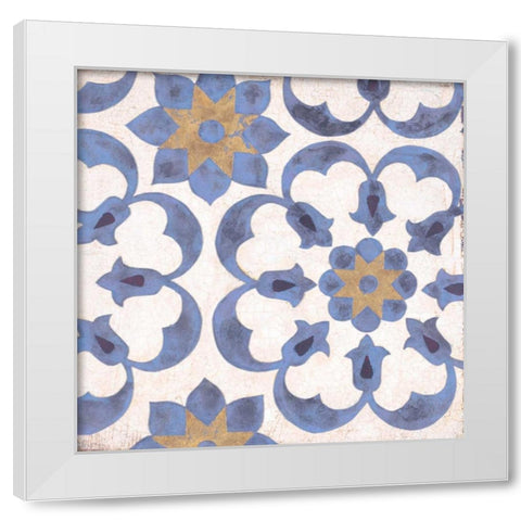 Florentine Summer Tile 3 White Modern Wood Framed Art Print by Fisk, Arnie