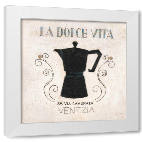 La Dolce Vita Coffee White Modern Wood Framed Art Print by Fisk, Arnie