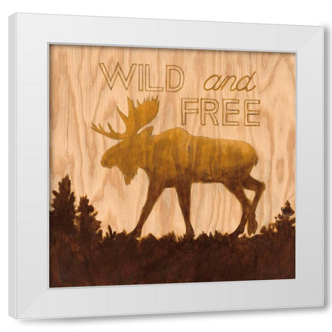 Wild and Free White Modern Wood Framed Art Print by Fisk, Arnie