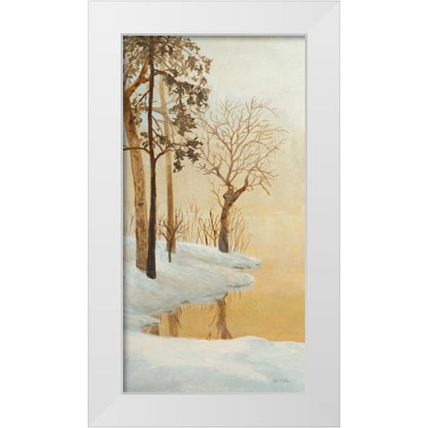 Winter Glow Panel 1 White Modern Wood Framed Art Print by Fisk, Arnie