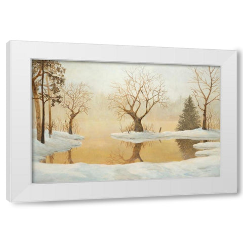 Winter Glow White Modern Wood Framed Art Print by Fisk, Arnie