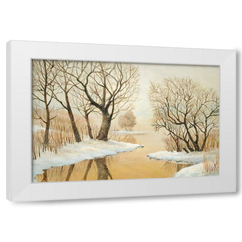 Winter Lake White Modern Wood Framed Art Print by Fisk, Arnie