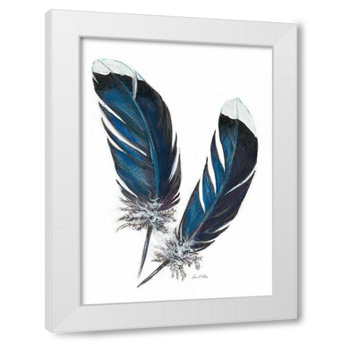 Feather Study 4 White Modern Wood Framed Art Print by Fisk, Arnie