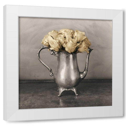 Dix Roses  White Modern Wood Framed Art Print by Atria, Cristin