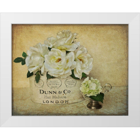 London Roses White Modern Wood Framed Art Print by Atria, Cristin
