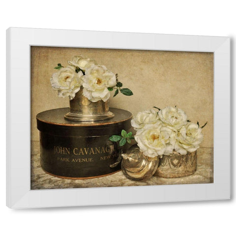 Park Avenue Roses White Modern Wood Framed Art Print by Atria, Cristin