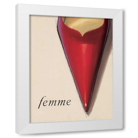 Femme Stiletto White Modern Wood Framed Art Print by Fabiano, Marco