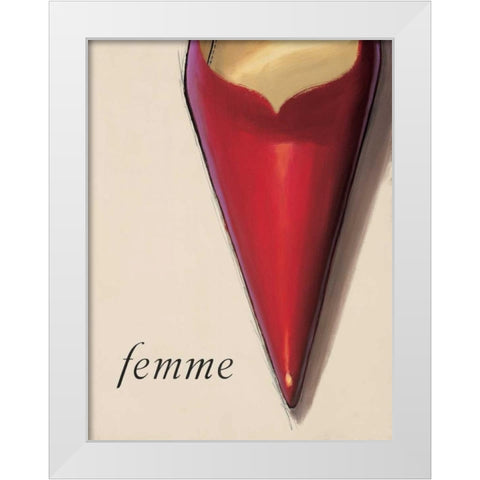 Femme Stiletto White Modern Wood Framed Art Print by Fabiano, Marco