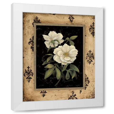 Silver Peony White Modern Wood Framed Art Print by Andrew, Regina