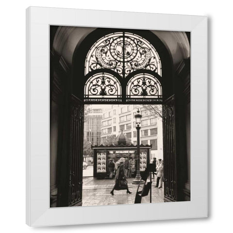 Filigree Iron Doors White Modern Wood Framed Art Print by Vandenack, Toby